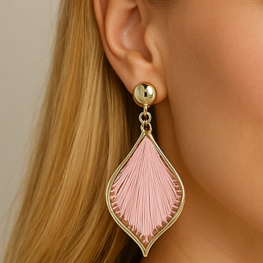 Pink Gold Boho Drop Earrings NWT | Statement Dangle Jewelry